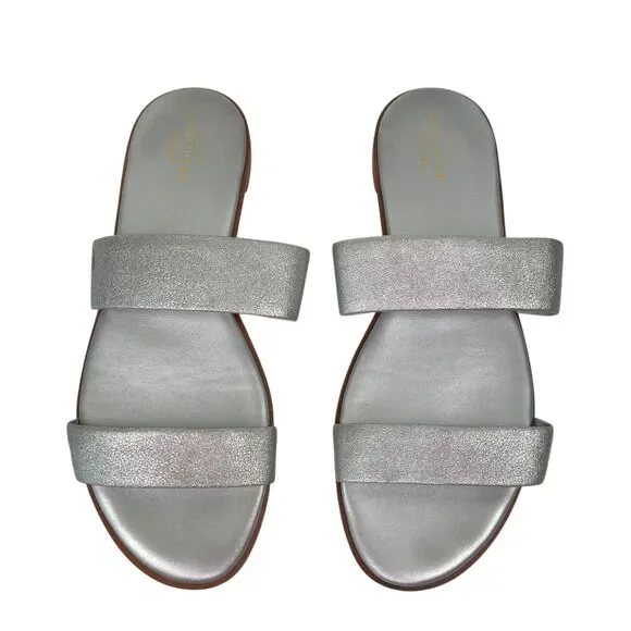 Cole Haan Findra II Slide Sandal Metallic Silver W09695 Women's Sz 9B - Picture 2 of 11